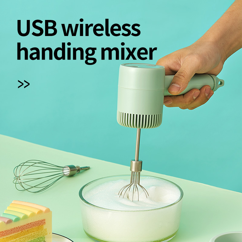 Wireless Electric Handheld Mixer USB Rechargable Milk Egg Beater
