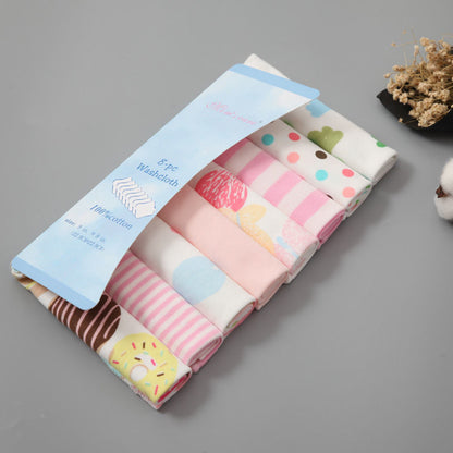 Newborn Cotton Gauze Saliva Towel Foreign Trade Baby Feeding Towel 8 Packs
