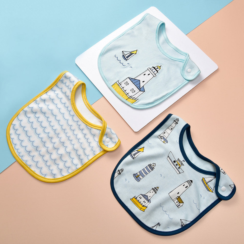 Simple Printed Cotton Waterproof Baby Bib