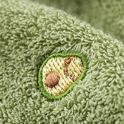 Full Embroidery Avocado Cotton Face Towel