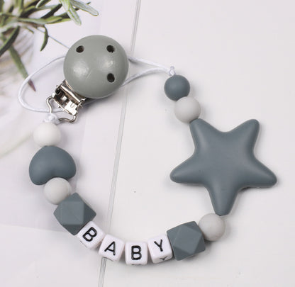 Baby Pacifier Chain Five Pointed Star Gum Anti Dropping Chain