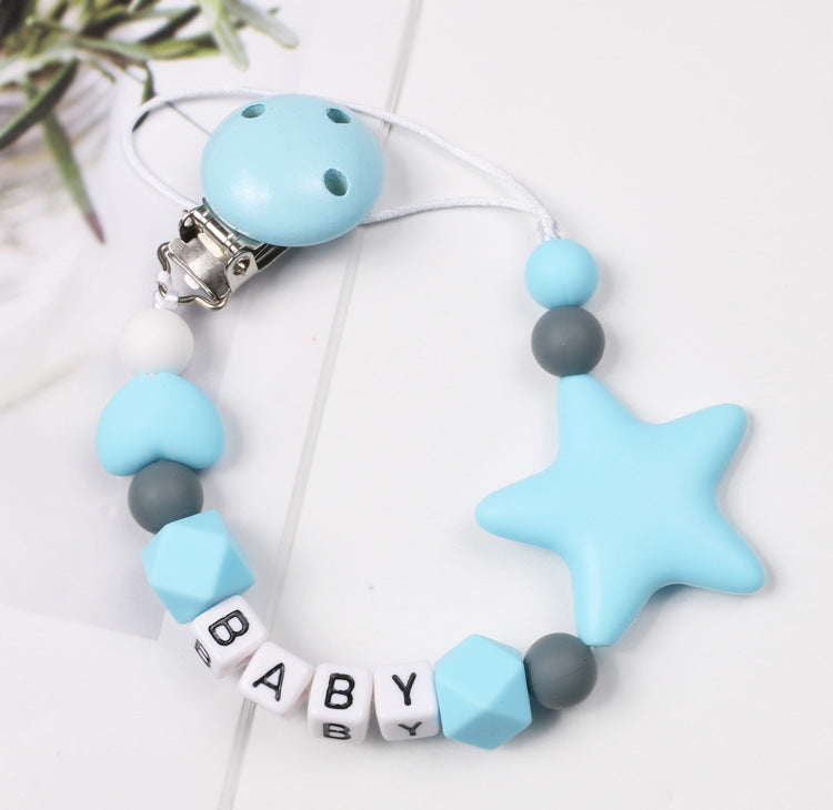 Baby Pacifier Chain Five Pointed Star Gum Anti Dropping Chain