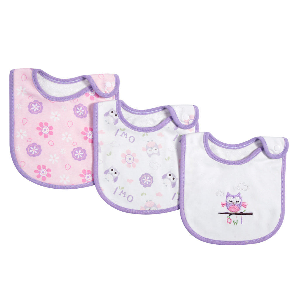 Simple Printed Cotton Waterproof Baby Bib