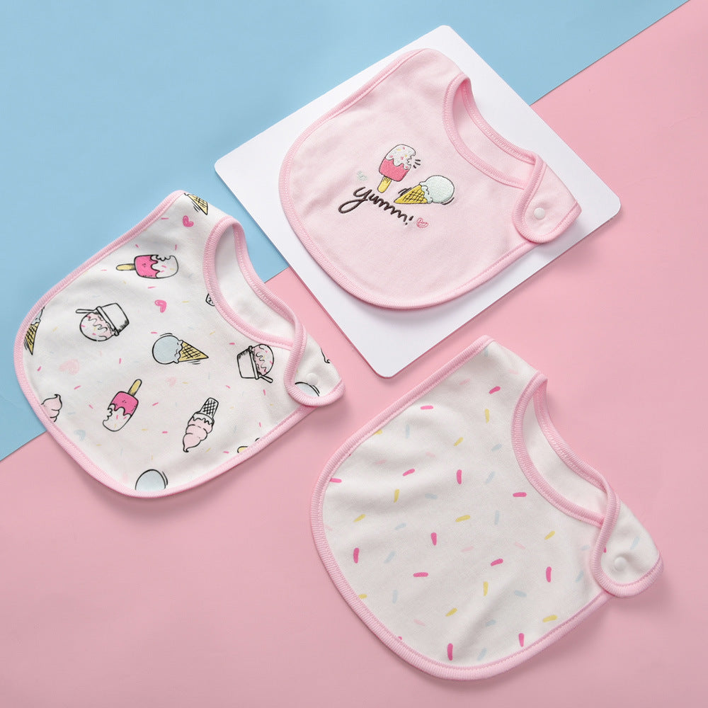 Simple Printed Cotton Waterproof Baby Bib