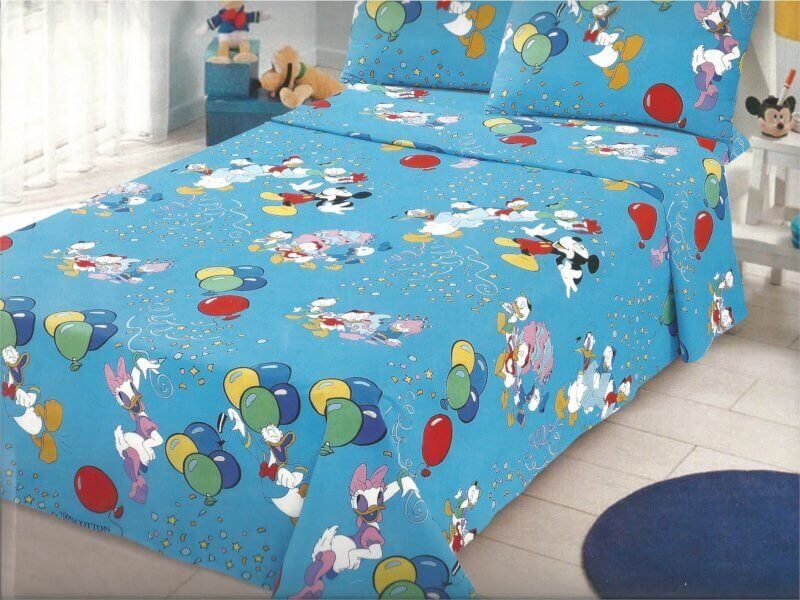 Kid's Single Bed Sheets Mickey Mouse 100% Cotton 160x260