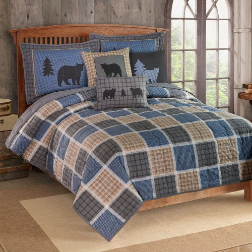 True Grit - Bear  Square - Modern Snnazy Quilt and Sham Set