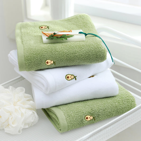 Full Embroidery Avocado Cotton Face Towel