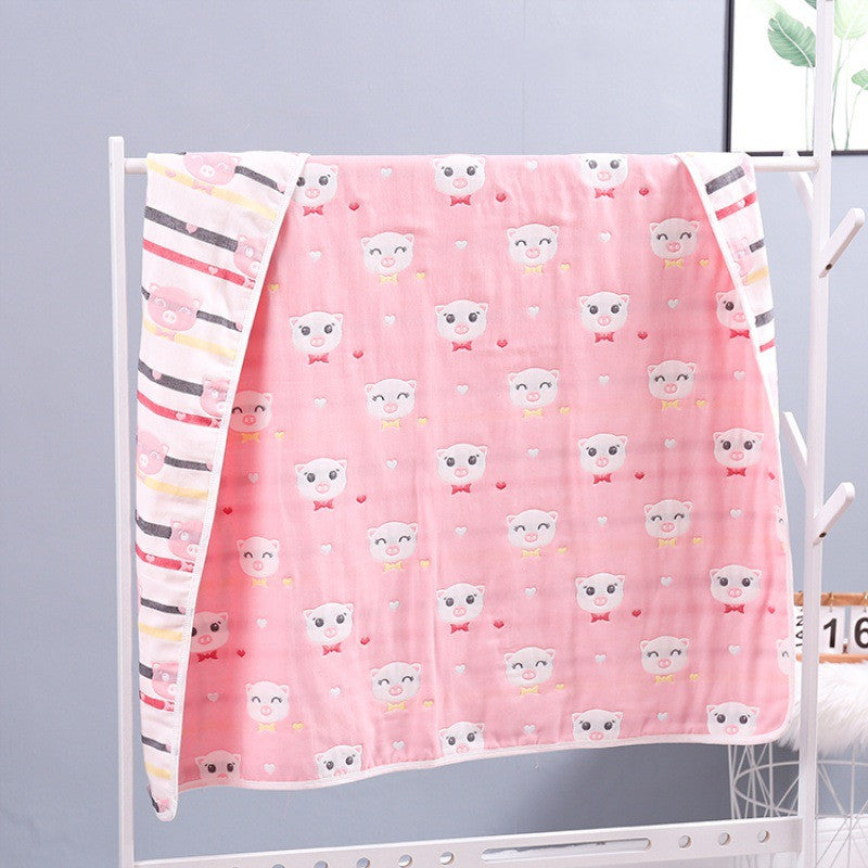 Baby Blanket 110 CM Muslin Cotton 6 Layers Thick Newborn Swaddling